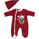 Kamikam Kız ve Erkek Bebek Noel Tulum Noel Baba Noel Anne Kostümü Noel Kıyafeti Yılbaşı Yeni Yıl Hediyesi - Kırmızı - 62 cm