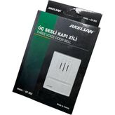 Kanarya Kapı Zili AK-902 - 3 Sesli, 12V Ac, 11X8X2 cm - Zil Trafosu ile Uyumlu, Kolay Montaj