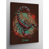 Kanvas Tablo Akrep Burcu İllüstrasyonu (Scorpio)