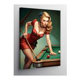 Kanvas Tablo Bilardo Masası Ve Kız