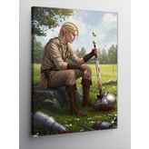 Kanvas Tablo Çayırda Savaşçı, 100 x 140