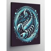 Kanvas Tablo Mavi Akrep Burcu ve Spiral, 70 x 100