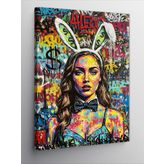 Kanvas Tablo Pop Art Tavşan Kadın