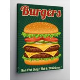 Kanvas Tablo Retro Burger Posteri
