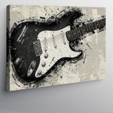 Kanvas Tablo Siyah Beyaz Gitar