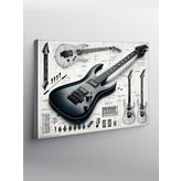 Kanvas Tablo Siyah Modern Gitar 50cmx70cm