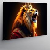 Kanvas Tablo Taç Giymiş Aslan Figürü 50cmx70cm