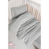 Kanz Bebek Nevresim Takımı 3 Parça 100x150 cm Gri Yıldız Desenli%100 Pamuk Jakarlı Müslin OEKO-TEX
