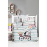 Kanz Bebek Nevresim Takımı Ranforce 4 Parça 100x150 cm Little Panda Desenli%100 Pamuk
