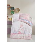 Kanz Bebek Nevresim Takımı Ranforce 4 Parça 100x150 cm Sweet Bunny Desenli%100 Pamuk