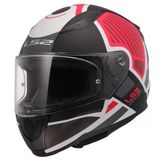 Kapalı Kask Ls2 Rapıd 2 Grıd Mat Beyaz Kırmızı Orjinal L
