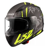 Kapalı Kask Ls2 Rapıd 2 Raven Mat Siyah Gri Neon Sarı Orjinal L