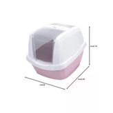 Kapalı Kedi Tuvaleti - Üstü Açılabilir Pembe Model