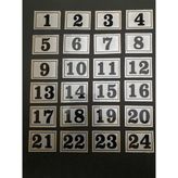 Kapı Numarası Dolap,raf,posta Kutusu Numarası 3x3 cm 1 Den 24 E