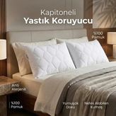 Kapitone Yastık Koruyucu Alez 2'li - Beyaz