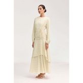 Karabulut Peri Model Desenli Krem Elbise