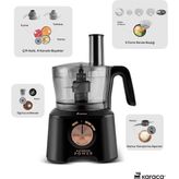 Karaca 2500W Yüksek Güçlü Hamur Yoğurma, Kıyma, Blender Vb 11 Ürün Hepsi Bir Arada Mutfak Robotu + Mutfak Tartısı - Black Copper