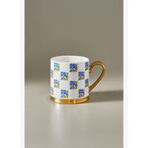 Karaca Checker Flower Blue Kupa 330 ml