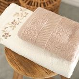 Karaca Home Flora Bej Nakışlı Hamam Seti