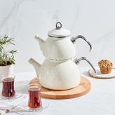 Karaca Kristal Krem Emaye Çaydanlık Takımı