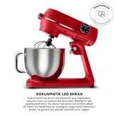 Karaca Multichef Kırmızı 1800W Artisan Digital Ekran 7 Litre Döküm Stand Mikser