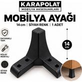 Karapolat Mobilya Ayağı 14 cm Siyah Plastik Dekoratif Koltuk Dolap Sehpa Ayağı 1 Adet - Beyaz
