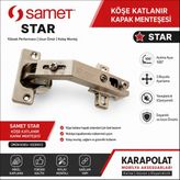 Karapolat Samet Star Köşe Katlanır Kapak Menteşesi 105° Mobilya Dolap Kapak Menteşesi - 105 DERECE