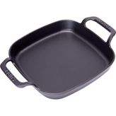 Kare Düz Sahan Mat Siyah 22 cm