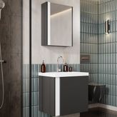 Karen Banyo 50 cm Antrasit Kemer Aynalı Takım Banyo Dolabı