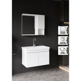 Karen Banyo Deniz Banyo Dolabı Seti, 80 Cm Beyaz, Lavabo Dahil, Lavabolu Beyaz