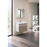Karen Banyo Sedef 60 Cm, Lavabolu Banyo Dolabı, Lavabo Dahil, Ayna Dahil, Beyaz - Dafne Bej