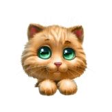Karikatür Güzel Yavru Kedi Araba Sticker