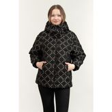 Karl Lagerfeld Diamond Jacquard Down Kadın Mont Siyah