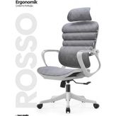 Karr Office Rosso Ergonomik Çalışma Koltuğu - Sabit Kolçak - Gri