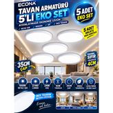Kartek 5 Adet --35 cm Modern Tavana Sıfır Panel LED Avize 24WATT 6500K Buz Beyazı Işık Uzun Ömürlü,ince Tasarım 24W LED Armatür / Buz Beyazı (6500K) Tasarruflu Tavan Paneli Tavan Armatürü - YOK