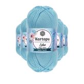 Kartopu K537 Bebe Mavi Lotus Bikini Büstiyer Bluz 5 Adet Örgü İpi