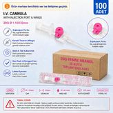 Karvel Medikal Pembe İntraket Branül Anjiokat 20G 1,10 32 Mm Enjeksiyon Portlu Kanatlı Steril 10 Kutu 1000 Adet