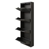 Kaser 9015 Antrasıt 4lu Kılıtlı Metal Ayakkabılık - Antrasit
