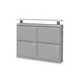 Kaser Metal Gri Ayakkabılık 2+2