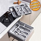 Kaşıklık Çekmece İçi Ayarlanabilir Açılabilir Bıçak Kaşık Çatal Çekmece İçi Düzenleyici Kayar Kaşıklık