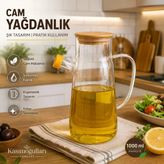 Kasımoğulları Concept Cam Yağdanlık Bambu Kapaklı 900 ml