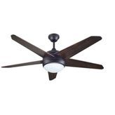 Kaşkar Taflan Uzaktan Kumandalı 52'' Kahverengi 5 Kanatlı Lambalı Avizeli Tavan Vantilatörü