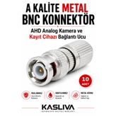Kasliva 10 Adet A Kalite Metal BNC Konnektör – AHD Analog Güvenlik Kamerası, DVR Kayıt Cihazı ve CCTV Kablo Bağlantı Ucu
