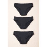 Katia & Bony Kadın 3'lü Dantelli Basic Slip Külot Siyah - 2XL