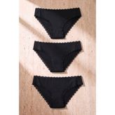 Katia & Bony Kadın 3'lü Dantelli Basic Slip Külot Siyah - M