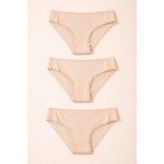 Katia & Bony Kadın 3'lü Dantelli Basic Slip Külot Ten - 2XL