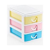 Katlı Çekmeceli Organizer, Pastel Renkli Mini Masaüstü Düzenleyici, Makyaj Masası Takı ve Kozmetik Saklama Kutusu, Plastik Çekmece Organizer