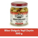 Kavlak Zeytin Kavlak 500 gr Biber Dolgulu Yeşil Zeytin Sağlıklı ve Renkli Sofralar İçin İdeal Seçim