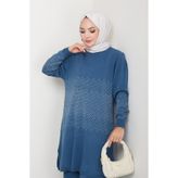 KAYA BUTİK Sim Detaylı Triko Tunik
