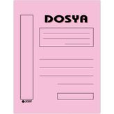 Kaya Tam Kapak Karton Telli Dosya Pembe 50'li